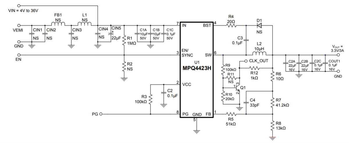 Schematic - Monolithic Power Systems (MPS) EVBL4423H-Q-00A Evaluation Board